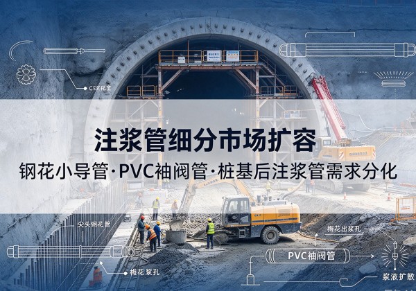 海港注浆管细分市场扩容，隧道钢花小导管、PVC 袖阀管、桩基后注浆管需求分化